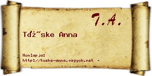 Tüske Anna névjegykártya
